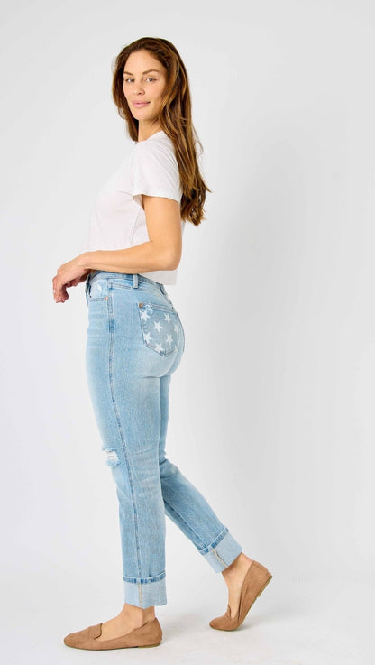 Judy Blue Americana boyfriend jeans