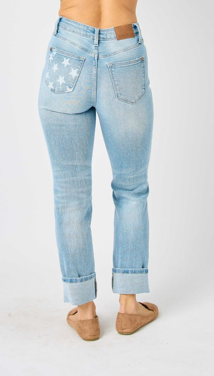 Judy Blue Americana boyfriend jeans