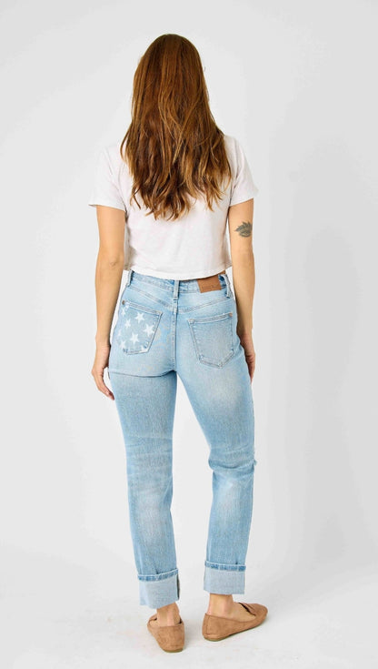 Judy Blue Americana boyfriend jeans