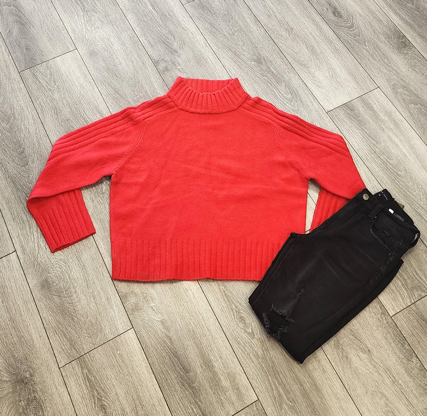 Plus size super soft mock turtleneck sweater-final sale