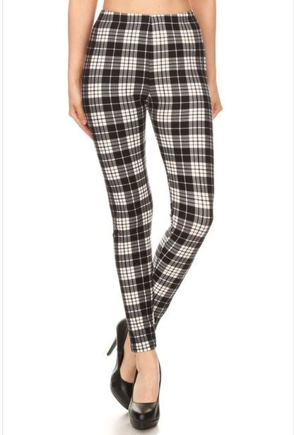 Black plaid legging