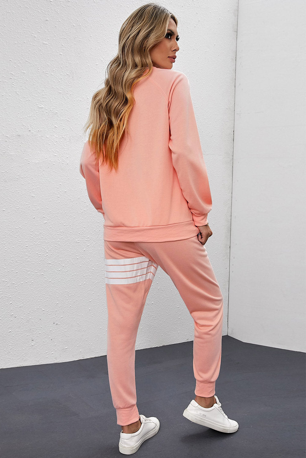 Pink Striped Long Sleeve sweatshirt-final sale