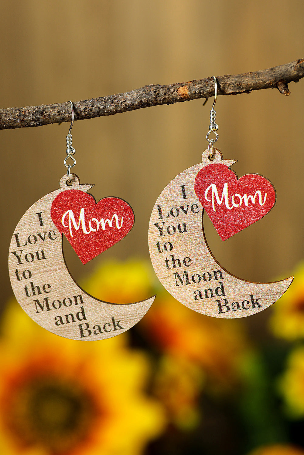 Love you to the moon and back mom earrings