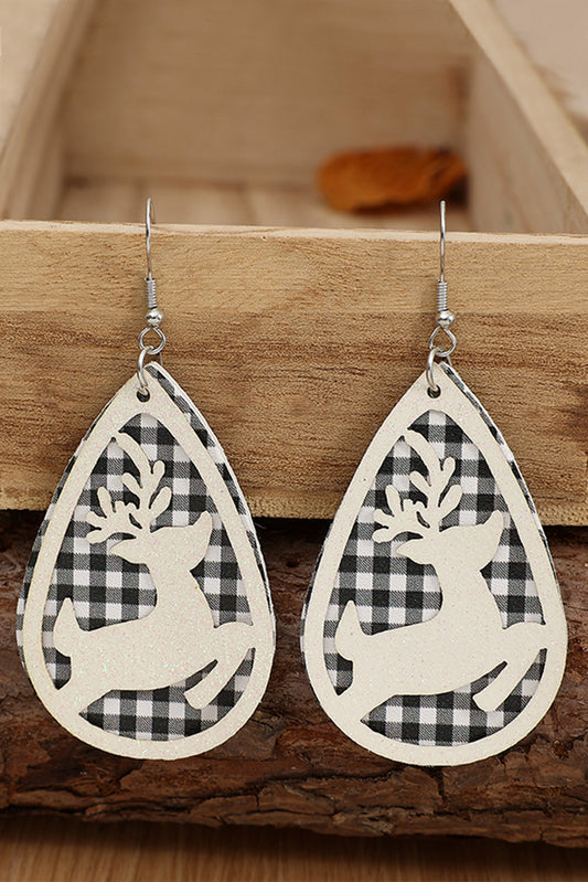 Reindeer plaid earrings