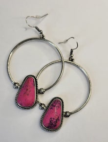 Western fuschia teardrop earrings